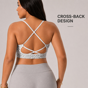 Sujetador Deportivo para Mujer con Tirantes Ajustables, Estampado de Leopardo, Suave, Agradable al Tacto, con Retención de Forma, Secado Rápido, para Yoga, Entrenamiento y Ejercicio - Product Image 3