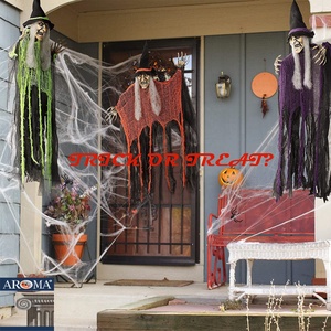 Decorazioni Classiche da Appendere per Halloween a Tema <span class=keywords><strong>Strega</strong></span>, Spaventose e Inquietanti, in Tessuto Arancione, Verde e Viola per Feste, Tavola, Casa Stregata e Oggetti di Scena per Bar - Product Image 4
