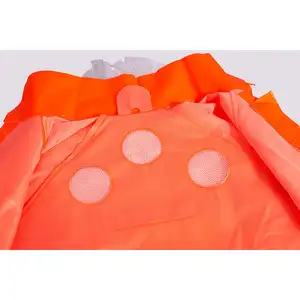 Pvc Orange Breathable Knitted Fabric Construction Raincoat For Environmental Protection Waterproof Reflective Safety Raincoat