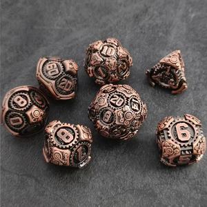 D20 D&D Dragon Dungeon TRPG Cthulhu Jeu de société en alliage de zinc écologique avec logo personnalisé moulé, polyédrique, 7 pièces - Product Image 5