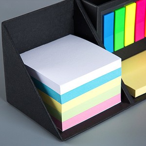 Custom Made kendinden yapışkanlı kare kağıt blok Memo Pad ofis okul sabit masa katlanır yapışkan not küp ile kalemlik - Product Image 3