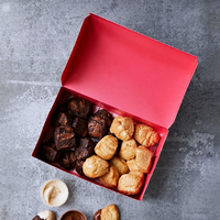 Boîtes pliables en papier enduit écologiques personnalisées OEM pour l'emballage de desserts et de produits de boulangerie, couleur et logo personnalisés