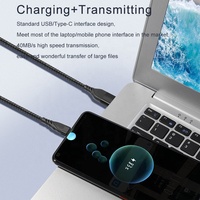 Kabel Data Pengisi Daya Cepat Premium Nylon Braided 2 in 1 Multi USB A/C ke USB C untuk Ponsel Tablet Laptop
