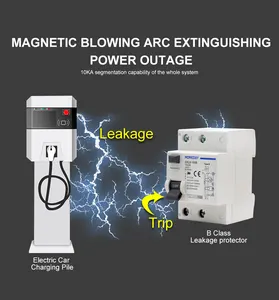 MOREDAY 유형 B 잔여 현재 차단기 2 폴란드 100A 230v-EV 충전기를 위한 400v 30ma ELCB/RCD/RCCB/RCBO