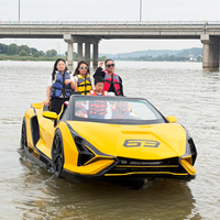 Bateau de sport aquatique 5 places, structure en fibre de verre, conduite sécurisée, supercar jetboat 50 km/h, télécommande