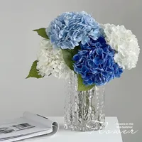 176 potong anggun Hydrangea Set bunga buatan tangan High-End merasa realistis bunga palsu untuk ruang tamu