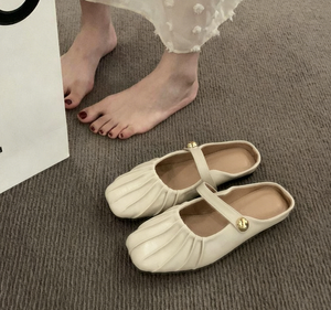 Nouvelles mules plates à bout fermé pour femme Printemps-Été 2026, demi-chaussons Mary Jane pour l'extérieur, sandales <span class=keywords><strong>Muller</strong></span> polyvalentes à enfiler - Product Image 3