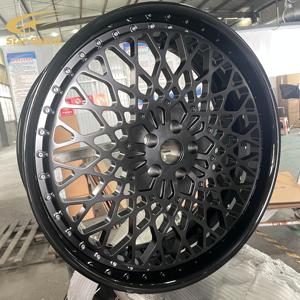 SS forjado 2 piezas 8x6,5 ruedas de plato profundo negras personalizadas para RAM 3500 Ford F250 F350 GMC Sierra 2500 Offroad 22 24 26 28 pulgadas llantas - Product Image 1
