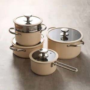 Nhà Sản xuất nhà cung cấp Trung Quốc giá rẻ chậu và Chảo thép không gỉ Cookware sets thép không gỉ Cooking Pot Set