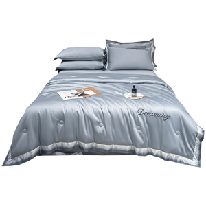 2025 Dream Series Edredón de verano Nuevo borde ancho digital Lavado Seda Hielo Bordado Tencel Cuatro piezas para aire acondicionado - Product Image 3