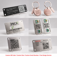 Étiquette d'identification industrielle en acier inoxydable gravée au laser avec code QR personnalisé pour le suivi des actifs et la sérigraphie
