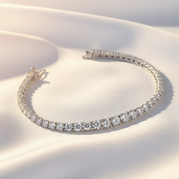 Bracelet tennis unisexe en argent sterling S925 avec diamants dégradés et moissanite, accessoires de mode personnalisés OEM pour usine