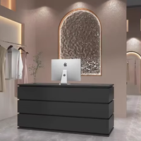 Bureau de réception en bois laqué haut de gamme, bureau de réception commercial pour entreprise