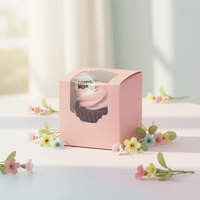 Boîte à cupcakes personnalisée en papier, boîte à emporter, boîte d'emballage avec fenêtre