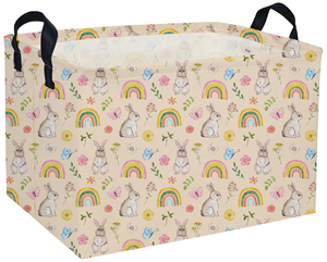 Rectangle Empty Easter <b>Baskets</b> <b>Large</b> Toy Storage Bin Girls Collapsible Hamper Waterproof Canvas Box - Product Image 1