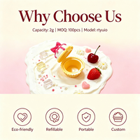 ISMAN Étui vide pour baume à lèvres en forme de gâteau, mignon, 2g, design gâteau glacé, contenant fantaisie pour blush, emballage dessert cupcake, avec couvercle à charnière, vente en gros