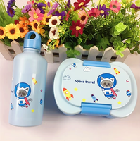 Boîte à lunch pour enfants d'école avec 2 compartiments en plastique pour sandwichs et collations au micro-ondes, avec bouteille d'eau