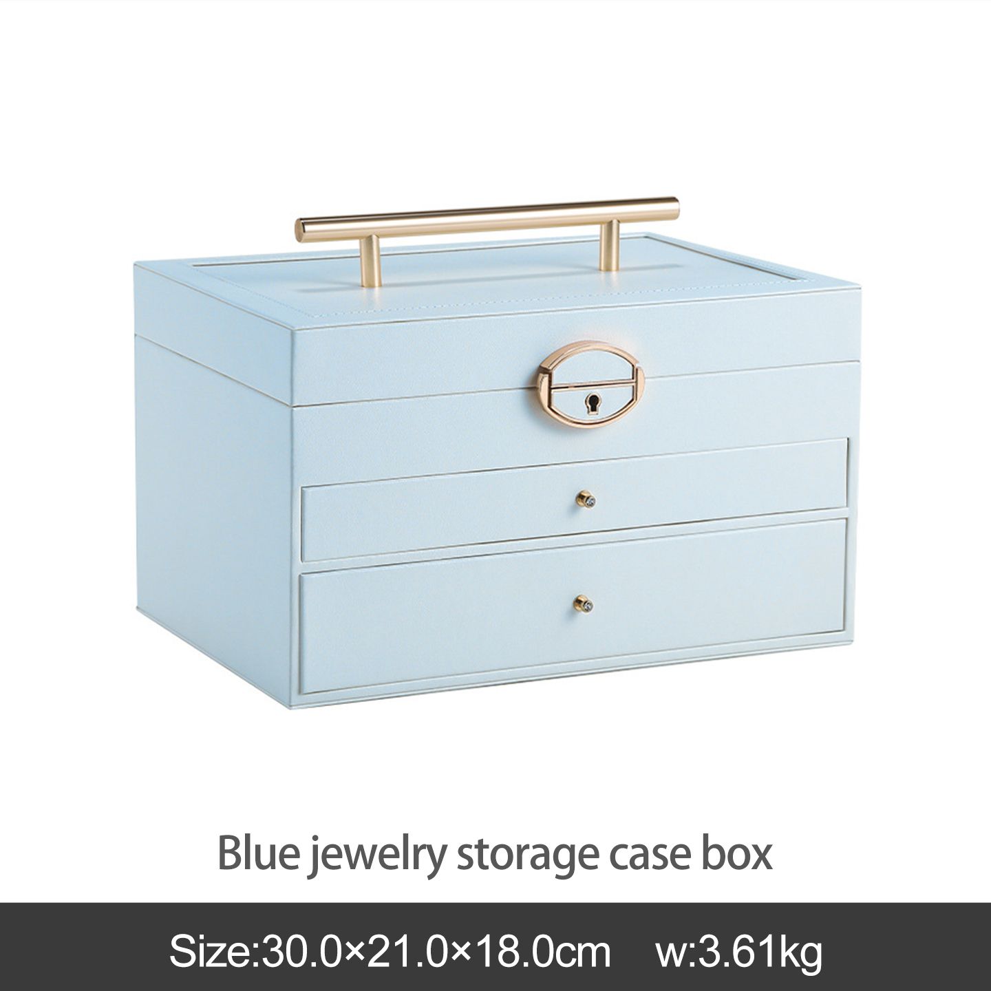Blue jewelry storage case box