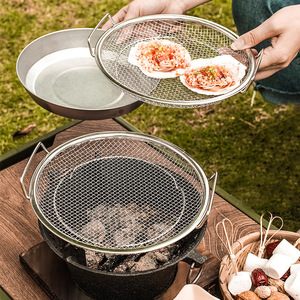 Plato y cuenco para exteriores de acero inoxidable 304, vajilla para acampar al aire libre de seis piezas, almacenamiento portátil de montaña, utensilios de cocina - Product Image 3