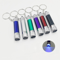 Mini lampe torche UV 395nm portable avec logos personnalisés, porte-clés LED en métal pour vérification de devises