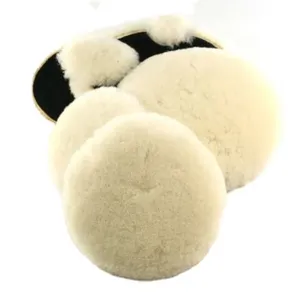 Prezzo all'ingrosso 180 mm ad alta densità e qualità agnelli tampone per lucidatura in lana su un lato tampone per lucidatura in lana di pecora