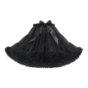 Femmes 3 couches plissé <span class=keywords><strong>Tulle</strong></span> 100% Polyester <span class=keywords><strong>jupon</strong></span> blanc noir Tutu gonflé fête Cosplay jupe Lolita mariée à volants - Product Image 2