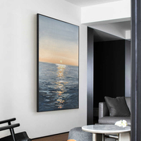 Art original de haute qualité, 100% peint à la main, paysage marin contemporain, art mural avec fonction de suspension, peinture à l'huile sur toile
