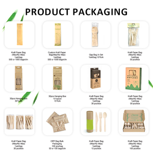 مجموعة أدوات مائدة خشبية قابلة للتحلل 100% طبيعية مع تغليف مخصص - Product Image 4