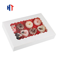 Boîte d'emballage de mini beignet plat pliant imprimé de conception personnalisée de haute qualité avec logo
