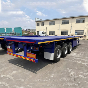รถพ่วงพื้นเรียบสำหรับ40ft 2 3 4เพลา60ตัน80ตันรถเทรลเลอร์บรรทุกตู้คอนเทนเนอร์ - Product Image 4