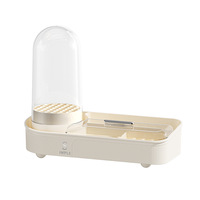 Tube de rangement exclusif transfrontalier en plastique anti-poussière pour crayons à sourcils et pinceaux, organisateur de cosmétiques de bureau moderne et minimaliste