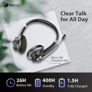 หูฟัง PC ไร้สายตัดเสียงรบกวน28ชม. พร้อมไมค์สเตอริโอคอมพิวเตอร์สำนักงานสมาร์ทโฟนซูม & พูดคุยสำหรับการประชุมทางโทรศัพท์ - Product Image 4