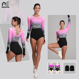 Nouvel Arrivage – Ensemble de Danse en Soie Spandex de Haute Qualité avec Strass – Vente en Gros – Justaucorps Personnalisés Légers et Sublimés Scintillants - Product Image 6