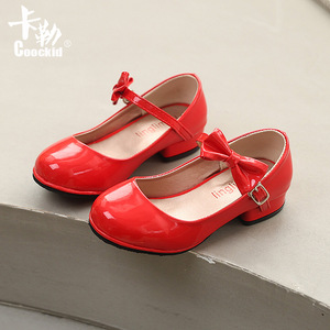 여아 하이힐 공주 구두 2025 봄 가을 아동 PU 신발 학생 공연 댄스화 - Product Image 3