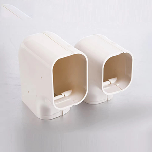 ท่อแอร์ HVAC ผลิตในจีน ท่อร้อยสายไฟฟ้า PVC แบบแบน งอ 90 องศา พร้อมฝาครอบพลาสติกและอุปกรณ์เสริม ท่อพีวีซีแบบแบน งอ 90 องศา - Product Image 2