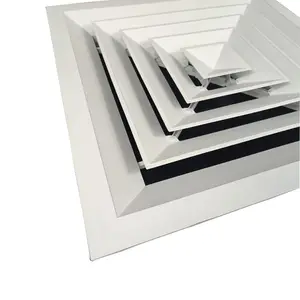Custom Size Air Diffuser Vents Aluminum 4 Way Square Ceiling Vent Cover For Hvac Systems Parts