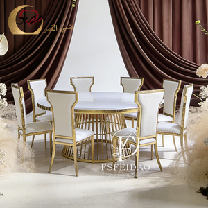 Mesa de Comedor de Lujo de Acero Inoxidable Dorado Titanio Estilo Dubái para Uso en Hogar y Hotel, Diseño Moderno, Construcción de Acero Inoxidable + MDF - Product Image 5