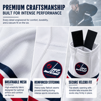 Chaussettes de hockey sur glace 100% polyester respirantes à séchage rapide, fabrication sur mesure, service OEM, sublimation intégrale, élastiques