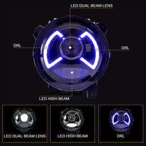 Envío gratuito a PR 18-20 para Wrangler faros LED w/azul a DRL Bar 55112878AE 55112879AE - Product Image 4