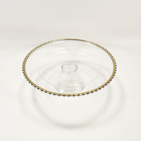 Assiette de présentation en plastique avec bord doré, support décoratif pour bonbons et gâteaux pour la maison