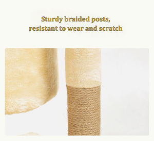 Arbre à chat en bois de luxe décontracté à <span class=keywords><strong>4</strong></span> niveaux avec structure d'escalade, griffoir et plateforme de saut pour chatons - Product Image 4