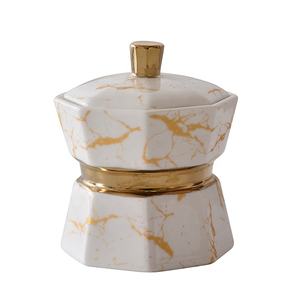 طقم هدايا قهوة فاخر من السيراميك الذهبي والصيني - Product Image 5