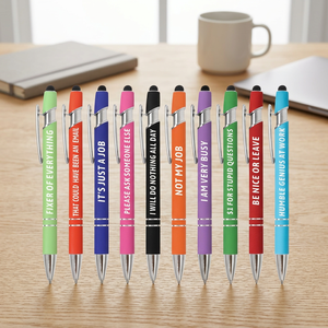 Lot de pièces en métal et caoutchouc souple rose doré pour stylo à bille tactile 1,0 mm, encre bleue/noire, avec logo de marque personnalisé, pour usage professionnel - Product Image 3