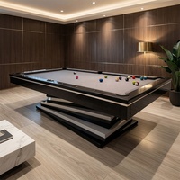 Table de billard commerciale avec surface en ardoise massif, multifonctionnelle 2-en-1 pour salle à manger et ping-pong, design OEM personnalisé de 9 pieds pour villa et club