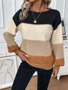 Maglione da Donna Casual <span class=keywords><strong>a</strong></span> Maniche Lunghe <span class=keywords><strong>con</strong></span> Collo Tondo, Tinta Unita, Anti-Pilling, in Poliestere/Cotone, per Tutte le Stagioni - Product Image 3
