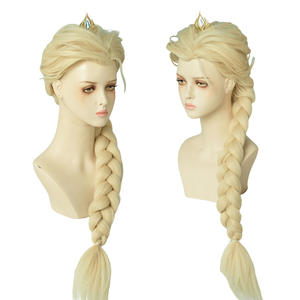 <span class=keywords><strong>Peluca</strong></span> <span class=keywords><strong>de</strong></span> Princesa Elsa <span class=keywords><strong>de</strong></span> <span class=keywords><strong>Frozen</strong></span>, Conjunto Completo para Disfraces <span class=keywords><strong>de</strong></span> Exhibición <span class=keywords><strong>de</strong></span> Cómics, Cabello Trenzado Dorado <span class=keywords><strong>de</strong></span> Alta Calidad, Cosplay Hecho a Máquina - Product Image 4