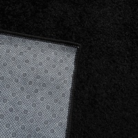 Tapis de salon en acrylique noir uni, à poils longs et bouclés, écologique, sans formaldéhyde, tufté et tissé