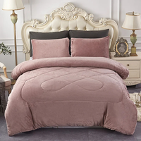 Ensemble de literie d'hiver en microfibre réversible de qualité supérieure en gros, 3 pièces, avec couette