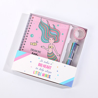 Lot de papeterie scolaire en gros pour enfants, motif dessin animé mignon, comprenant un cahier et un stylo à bille, avec boîte – Idéal comme cadeau pour étudiants