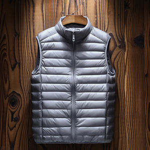 Veste en duvet de canard à col montant, <span class=keywords><strong>sans</strong></span> <span class=keywords><strong>manches</strong></span>, chaude, avec fermeture à glissière complète, vêtements d'extérieur d'hiver, vestes utilitaires, gilet bouffant pour femmes - Product Image 5